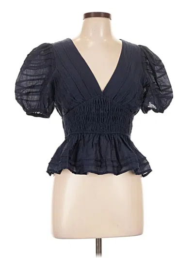 Pre-owned Tcec Short Sleeve Blouse In Black