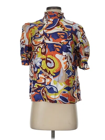 Pre-owned Tcec Short Sleeve Blouse In Orange