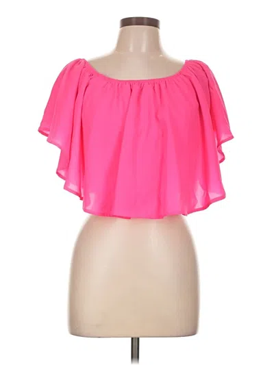 Pre-owned Tcec Short Sleeve Blouse In Pink