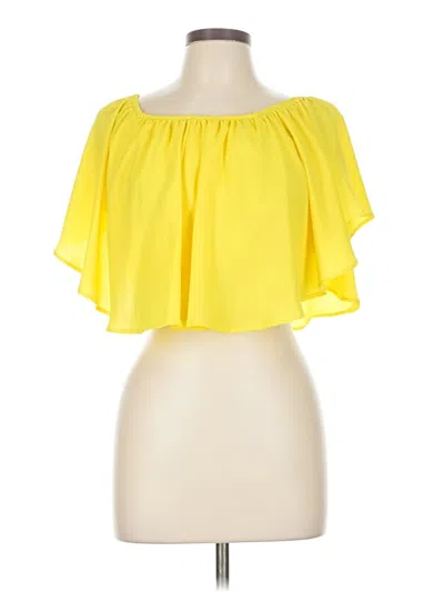 Pre-owned Tcec Short Sleeve Blouse In Yellow