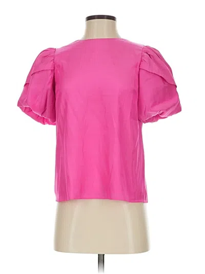 Pre-owned Tcec Short Sleeve Top Pink Ruffles Neckline Tops