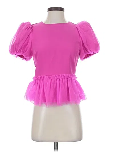 Pre-owned Tcec Short Sleeve Top Pink Sweetheart Neckline Tops