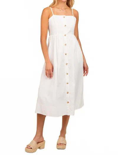 Tcec Sleeveless Button Down Midi Dress In Ivory In Multi