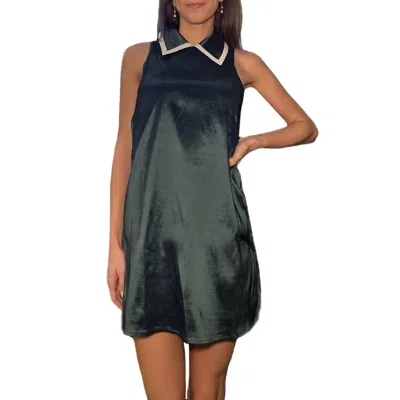Tcec Sleeveless Collared Dress In Green In Blue