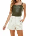 Tcec Sleeveless Structure Bodysuit In Green In Green