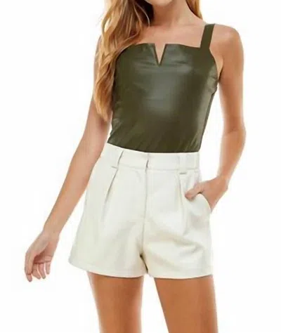 Tcec Sleeveless Structure Bodysuit In Green
