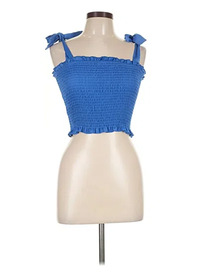 Pre-owned Tcec Sleeveless Top Blue Strapless Neckline Tops
