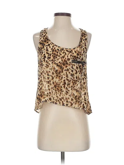 Pre-owned Tcec Sleeveless Top Tan Strapless Neckline Tops