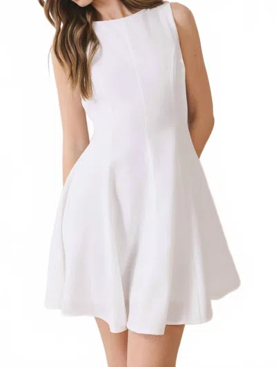 Tcec Solid Sleeveless Mini Dress In White