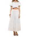 Tcec Stitch Midi Skirt In White Contras In White