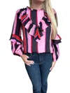 Tcec Stripe Ruffle Blouse In Multicolor In Multi