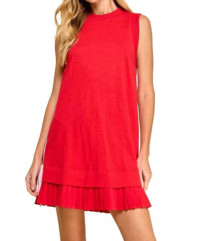 Tcec Striped Detail Knit Dress In Red