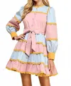 Tcec Spring Pastels Mini Dress In Multi In Pink