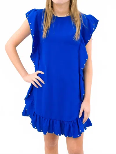 Tcec Studded Mini Dress In Royal Blue