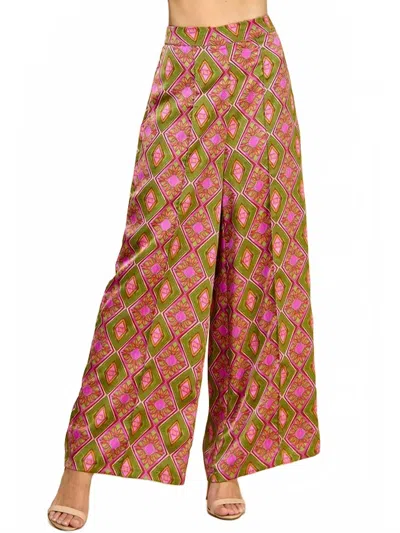 Tcec Summer Soiree Abstract Full Length Pant In Lilac In Pink