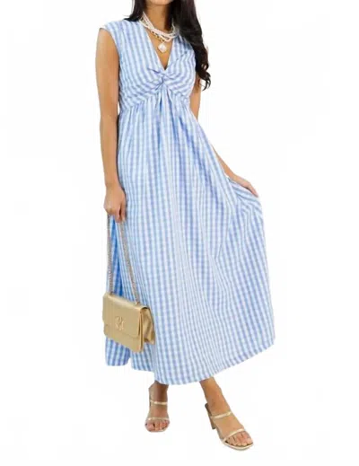 Tcec Sunday Morning Gingham Maxi Dress In Blue