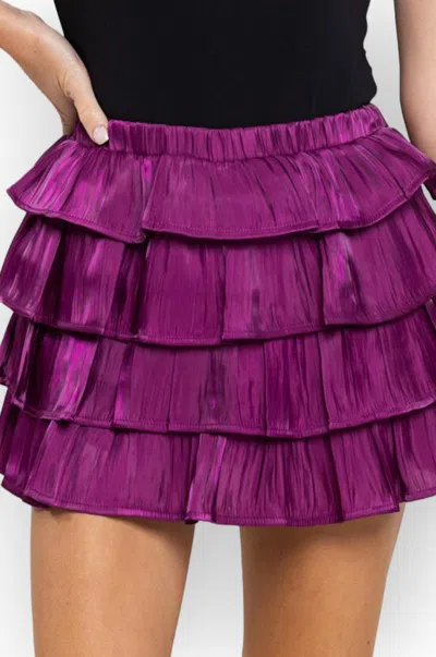 Tcec Sweetly Gameday Ruffled Mini Skirt In Purple