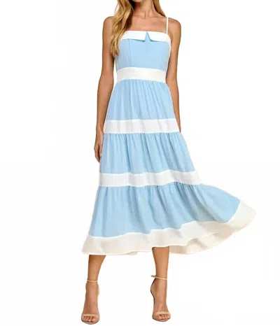 Tcec Swing Into Spring Midi Dress In Blue White