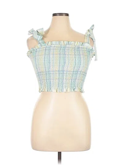 Pre-owned Tcec Tank Top Green Strapless Neckline Tops