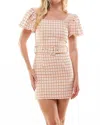 Tcec Tatum Plaid Mini Dress In Orange In Multi