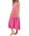 Tcec The Isla Drop Waist Midi Dress In Pink In Pink