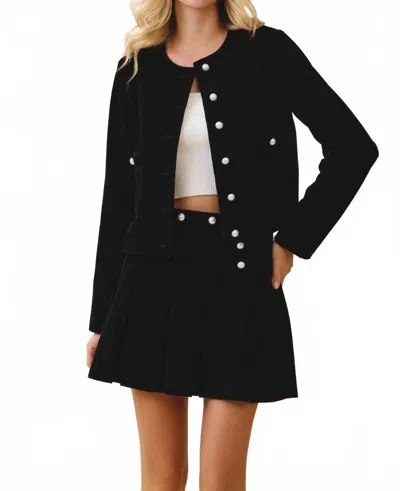 Tcec Georgie Pearl Embellished Mini Skirt In Black