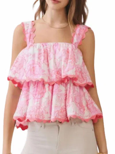 Tcec Tiered Tank Top In Blushing Petals In Pink