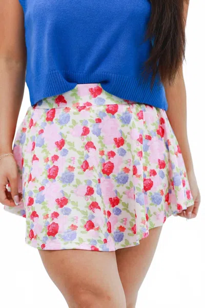 Tcec Timely Floral Skort In Pink