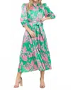 Tcec Tonya Midi Dress In Pink Green In Green