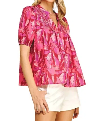 Tcec Tracy Short Sleeve Top In Pink
