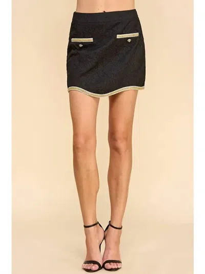 Tcec Trim High Waisted Skirt In Black