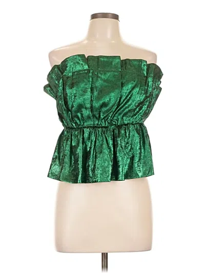 Pre-owned Tcec Tube Top Green Strapless Neckline Tops