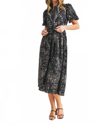 Tcec Verena Paisley Dress In Navy In Black