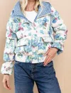 TCEC WHITE/BLUE FLORAL PUFFER