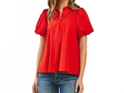 Tcec Winslet Ruffled Neck Top In Red