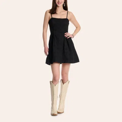 Tcec Women's Black Floral Jacquard Mini Dress