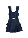 Tcec Women's Cheetah Ruffle Dress In Black
