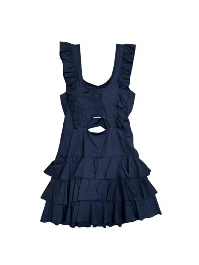 Tcec Women's Cheetah Ruffle Dress In Black