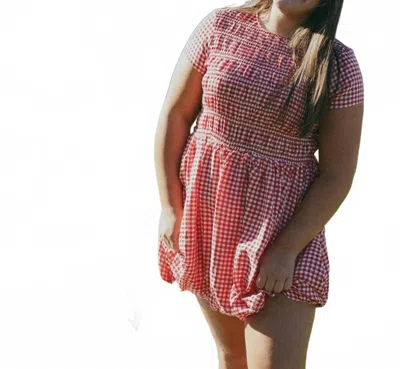 Tcec Women's Gingham Short Sleeve Dress In Red In Multi