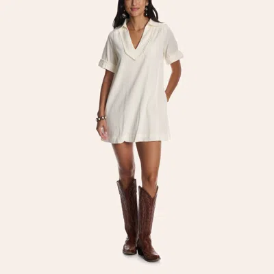 Tcec Women's Ivory Crochet Trim Mini Dress In White