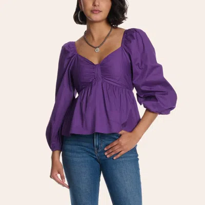 Tcec Women's Purple Long Sleeve Bow Front Top