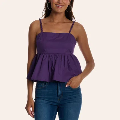 Tcec Women's Purple Smocked Peplum Tank Top