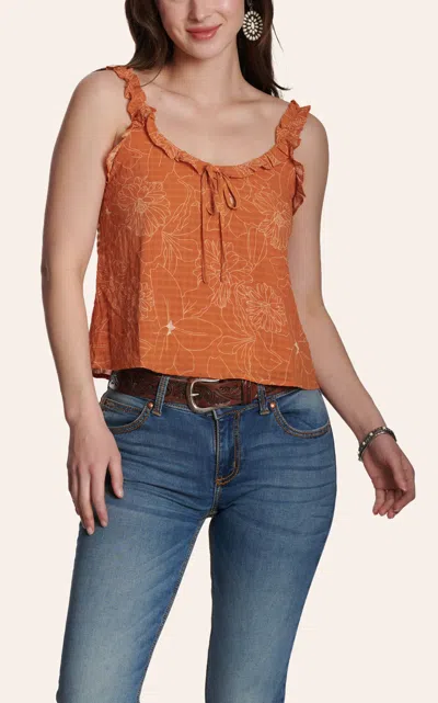 Tcec Women's Rust Floral Tank Top In Brown