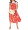 Tcec Women's Summer Canvas Tie Straps Midi Dress In Multi In Multi