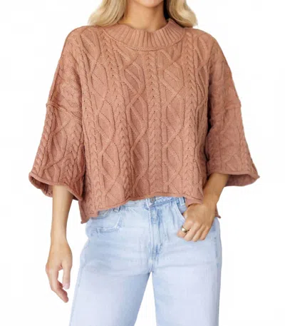 Tcec Worth The Wait Crop Sweater In Mocha In Pattern
