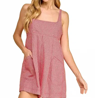 Tcec Wynter Sleeveless Romper In Red In Pink