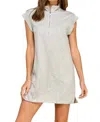 Tcec Zip Up Casual Mini Dress In Grey In Gray