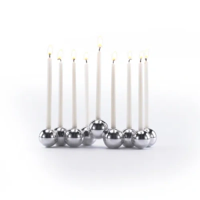 Tchotchke Aluminum Bubble Menorah In Silver