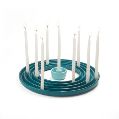 Tchotchke Ripple Menorah In Blue