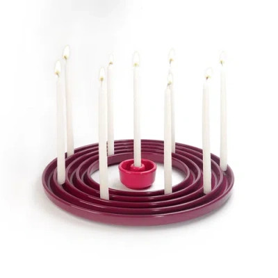 Tchotchke Ripple Menorah In Burgundy